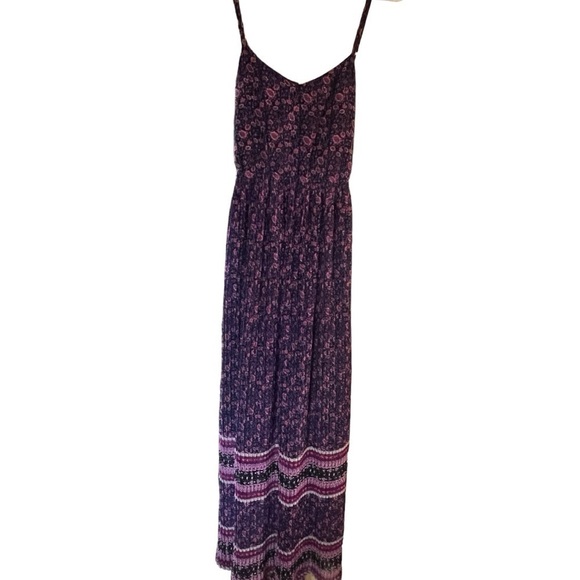 American Eagle‎ Outfitters Purple/ Pink Sleeveless Boho Floral Maxi Dress Small - Picture 1 of 5